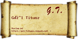 Gál Titusz névjegykártya